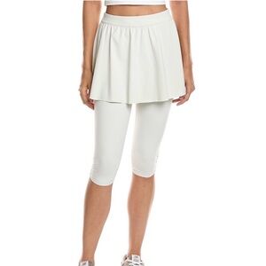 NWT Spanx Booty Boost Active Skirt Around Knee Leggings White Cloud M